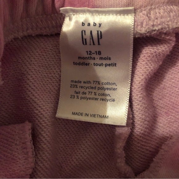 Baby GAP Pink and White Tie Dye Sweatpants Size 12-18 Months - Picture 3 of 4